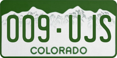 CO license plate 009UJS