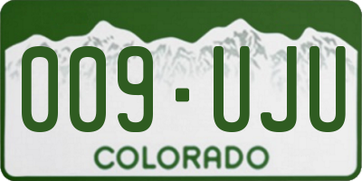 CO license plate 009UJU