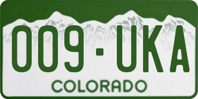 CO license plate 009UKA