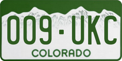 CO license plate 009UKC