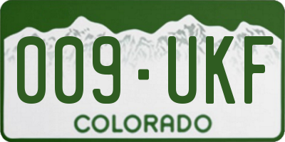 CO license plate 009UKF