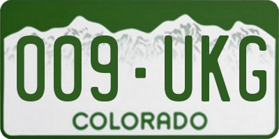 CO license plate 009UKG