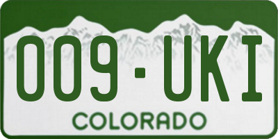 CO license plate 009UKI