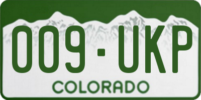 CO license plate 009UKP