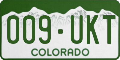 CO license plate 009UKT