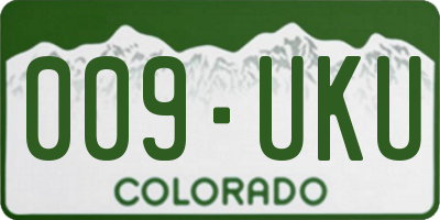 CO license plate 009UKU