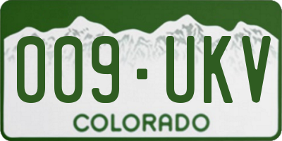 CO license plate 009UKV