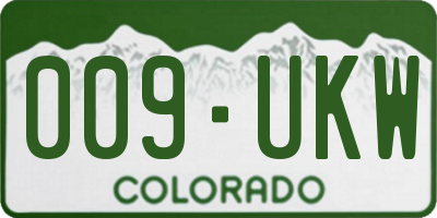 CO license plate 009UKW