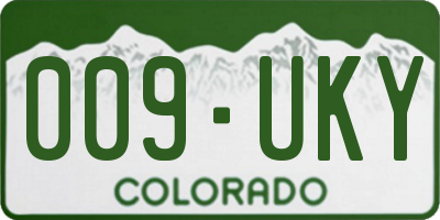 CO license plate 009UKY