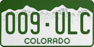 CO license plate 009ULC