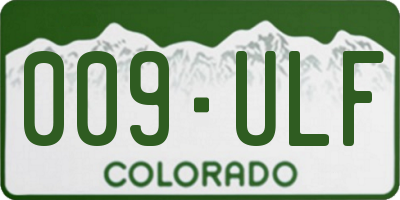 CO license plate 009ULF