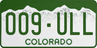 CO license plate 009ULL