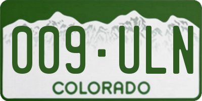 CO license plate 009ULN