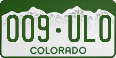 CO license plate 009ULO