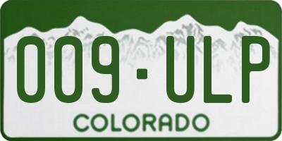 CO license plate 009ULP