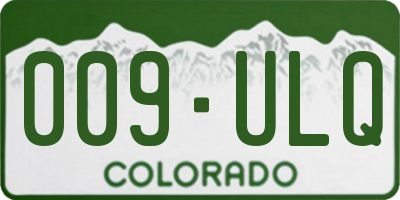 CO license plate 009ULQ