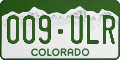 CO license plate 009ULR