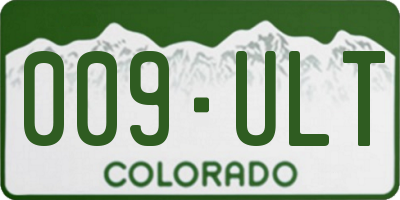 CO license plate 009ULT