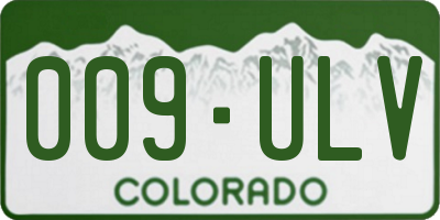 CO license plate 009ULV