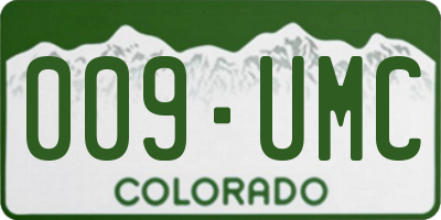 CO license plate 009UMC