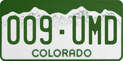 CO license plate 009UMD