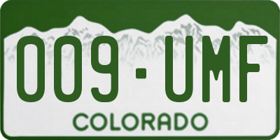 CO license plate 009UMF