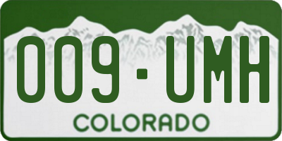 CO license plate 009UMH