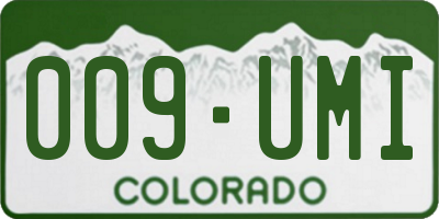 CO license plate 009UMI