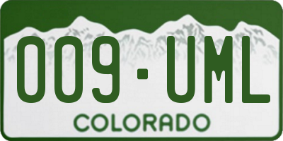 CO license plate 009UML