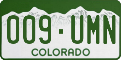 CO license plate 009UMN