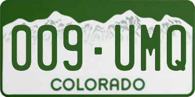 CO license plate 009UMQ