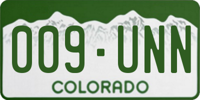 CO license plate 009UNN