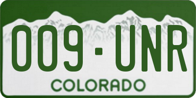 CO license plate 009UNR