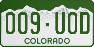 CO license plate 009UOD