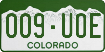 CO license plate 009UOE