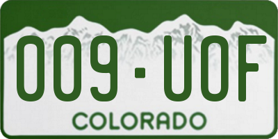 CO license plate 009UOF