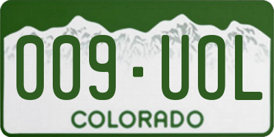 CO license plate 009UOL