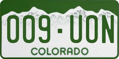 CO license plate 009UON