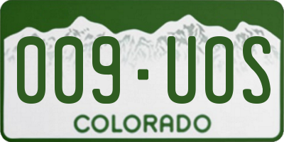 CO license plate 009UOS