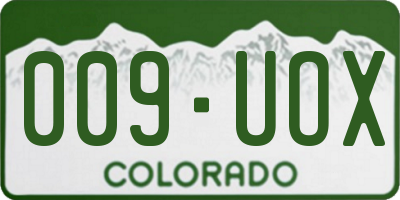 CO license plate 009UOX