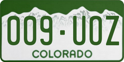 CO license plate 009UOZ