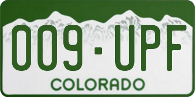CO license plate 009UPF