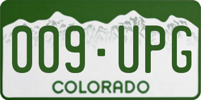 CO license plate 009UPG