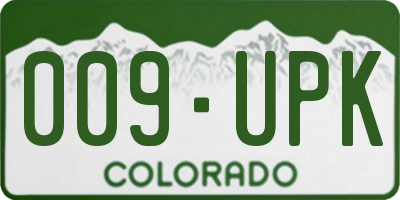 CO license plate 009UPK