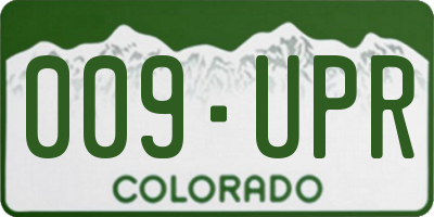 CO license plate 009UPR