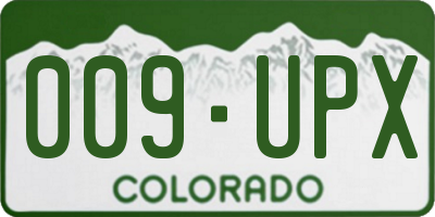 CO license plate 009UPX