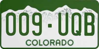 CO license plate 009UQB
