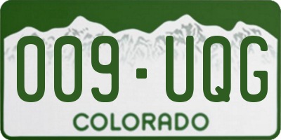 CO license plate 009UQG