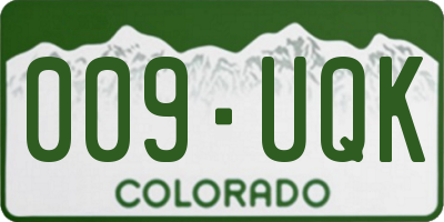 CO license plate 009UQK