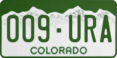 CO license plate 009URA